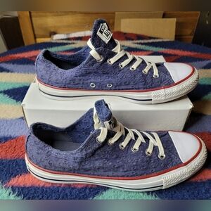 Converse All Star Sneakers Womens Size 10 Navy Garnet Blue Low Top Shoes 555979F